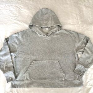 STANDARD JAMES PERSE Cropped Heather Grey Hoodie Pullover Sweatshirt Size 1 (S)